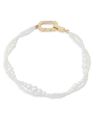 Hazel Imitation Pearl Double Strand Bracelet 