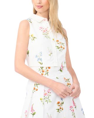 York Sleeveless Collared Top
