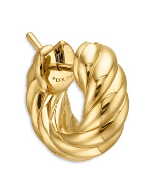 Sculpted Cable Hoop Earrings in 18K Yellow Gold, 14.4mm