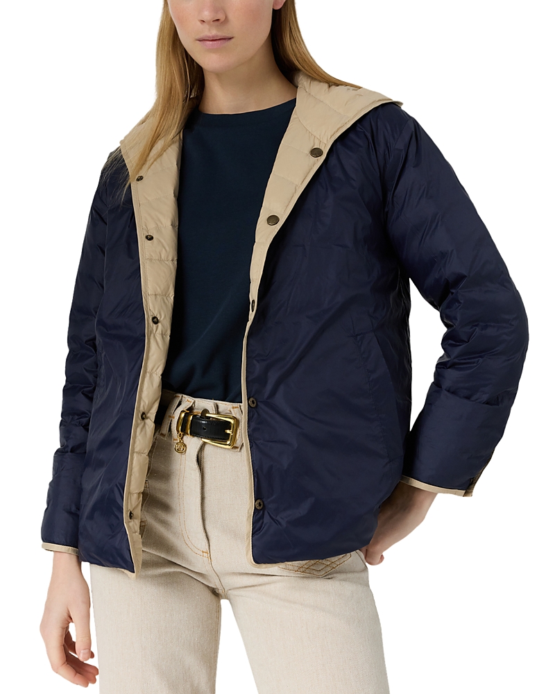 Gerard Darel Priscille Reversible Down Jacket In Sand