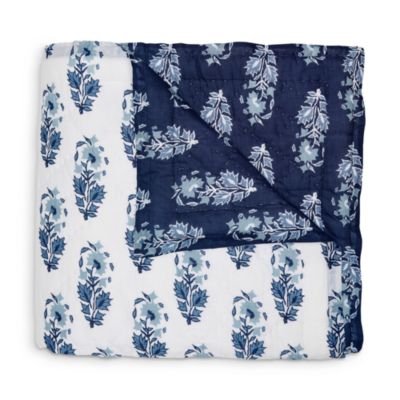 Kanak Indigo Quilted Coverlet - Queen
