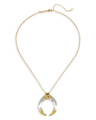Gilded Tusk Lucite Necklace, 16"