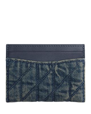 Essential Card Case In Cotton Denim With Quilting