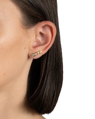 Asterales Cubic Zirconia Bar Earrings