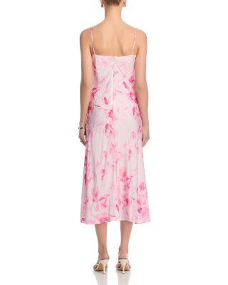 Oona Satin Sophie Floral Midi Dress