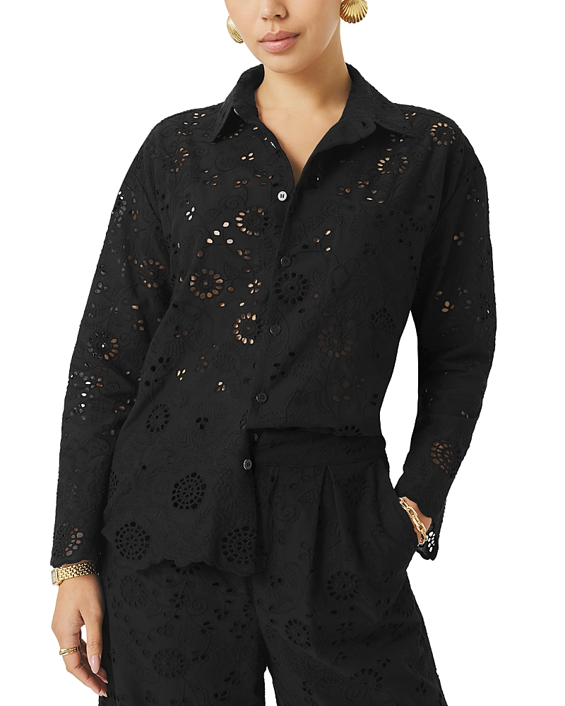 Splendid x @Cellajaneblog Eyelet Button Front Top