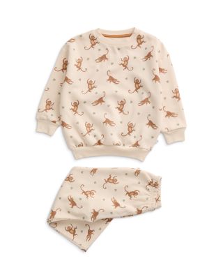 Unisex Monkey Print Sweatshirt & Jogger Set - Baby