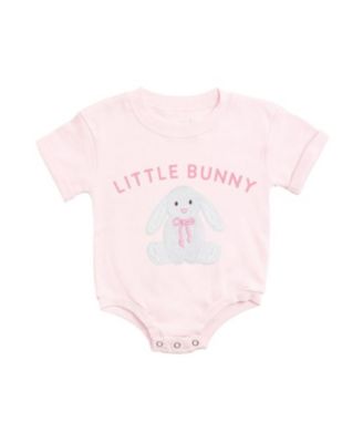 Girls' Bunny Patch Easter Short Sleeve Romper - Baby