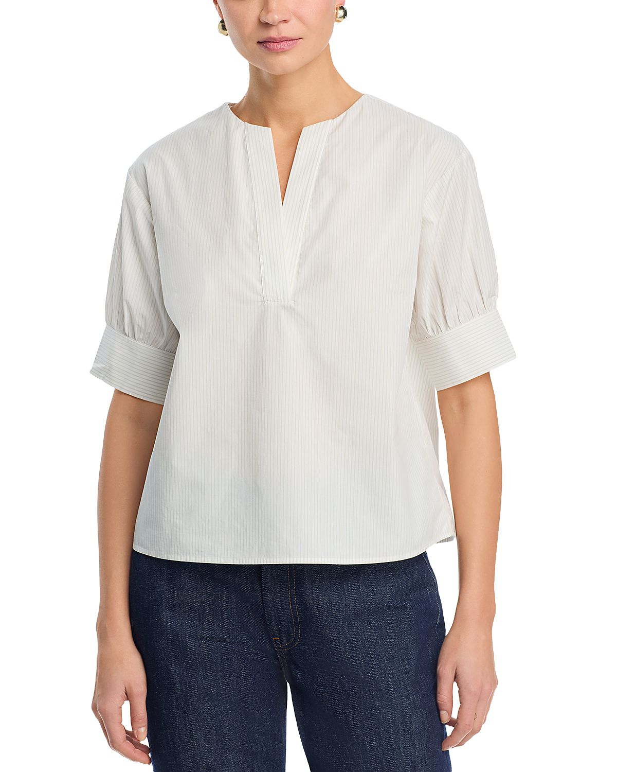 Frame V Neck Popover Top