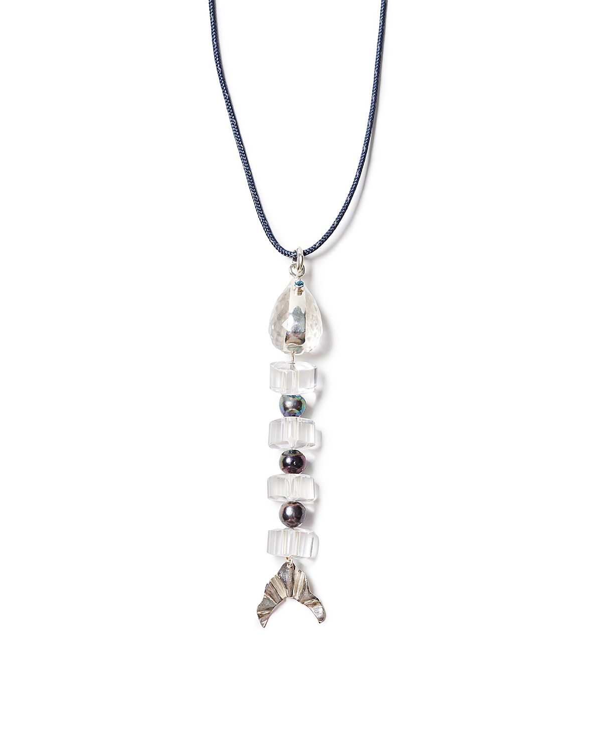 Chan Luu Multi Gemstone Fish Cord Pendant Necklace