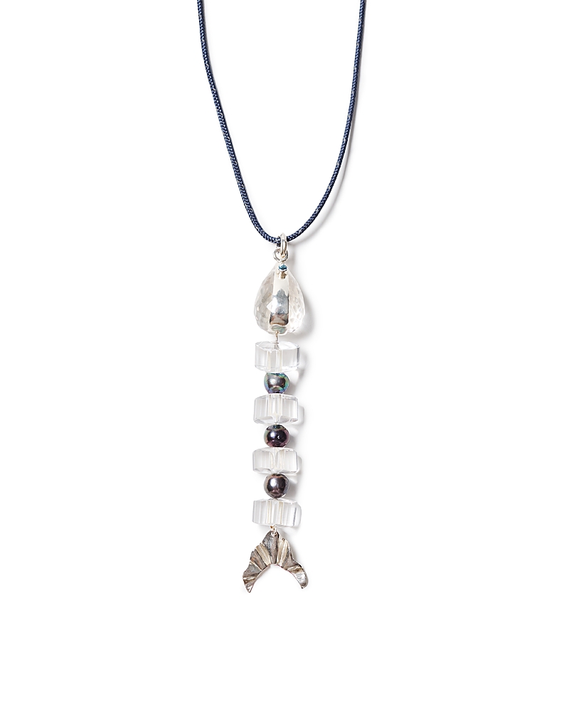 Chan Luu Multi Gemstone Fish Cord Pendant Necklace, 42