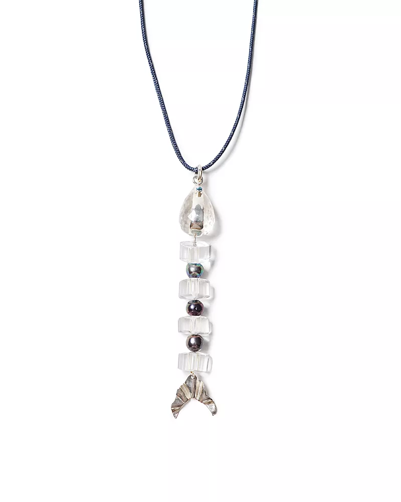 Chan Luu Multi Gemstone Fish Cord Pendant Necklace, 42