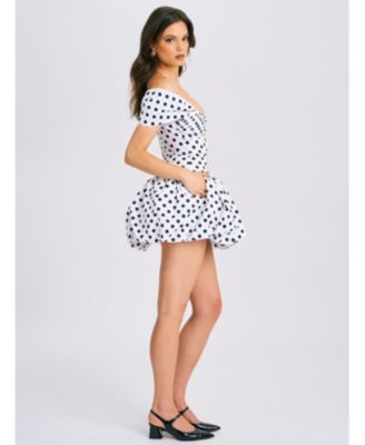  Umika Off Shoulder Polka Dots Bubble Hem Mini Dress