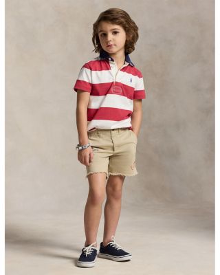 Boys' Striped Cotton Short Sleeved Rugby Shirt - Little Kid