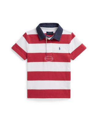 Boys' Striped Cotton Short Sleeved Rugby Shirt - Little Kid