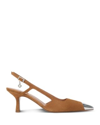 Women's Metallic Toe Suede Pumps