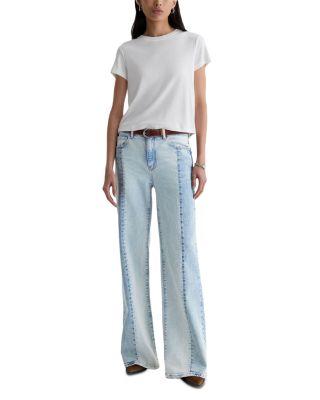 Saige Mid Rise Wide Leg Jeans in Solar Flare