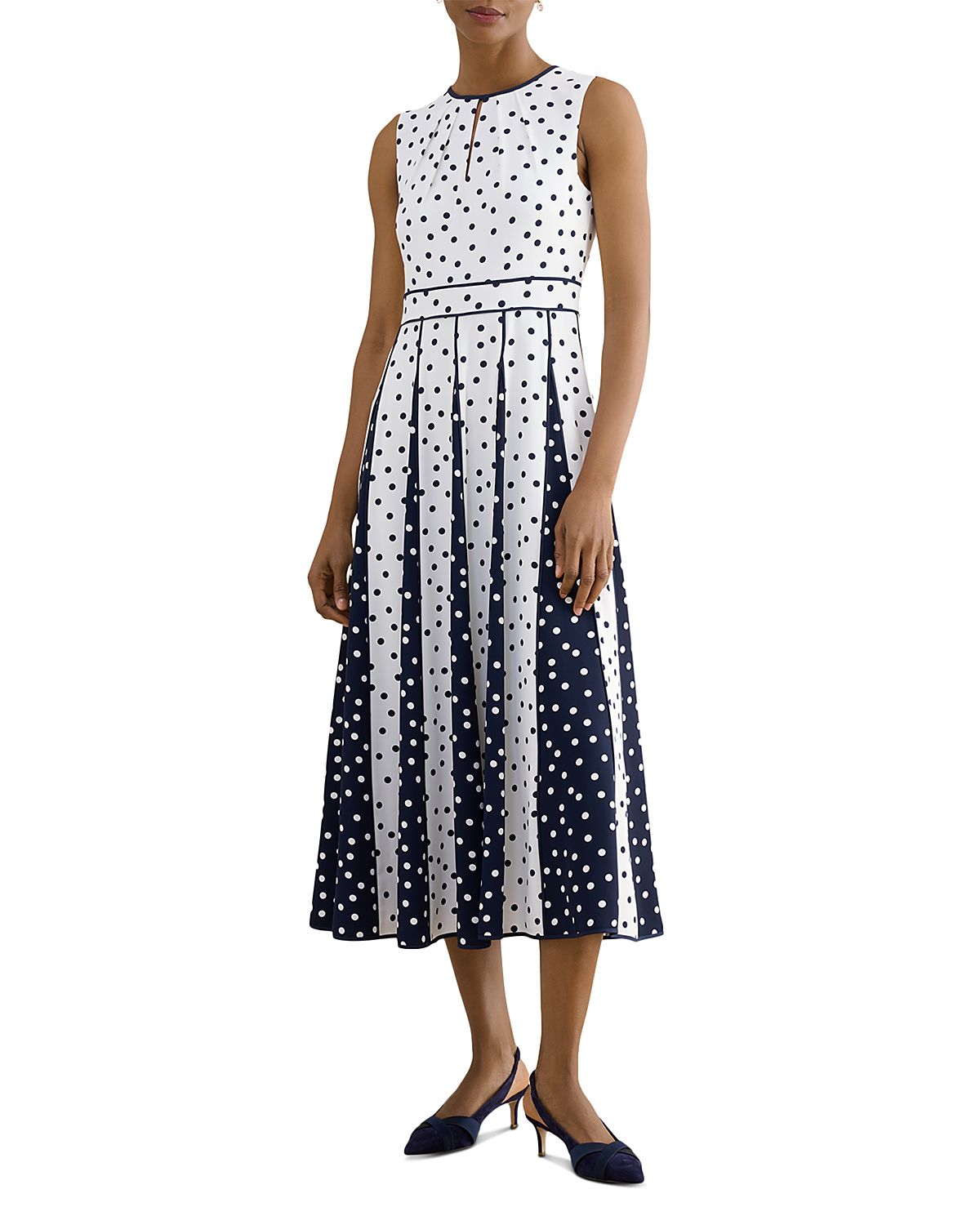 Hobbs London Angelica Floral Keyhole Neck Midi Dress