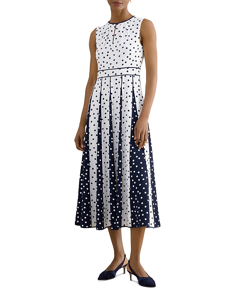 Hobbs London Angelica Floral Keyhole Neck Midi Dress