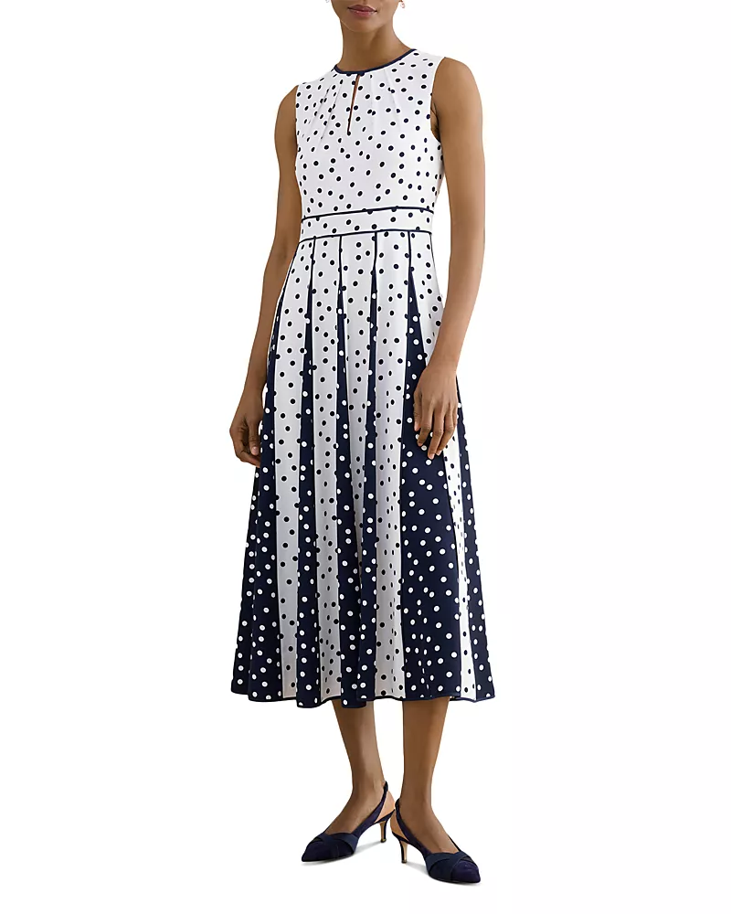 Hobbs London Angelica Floral Keyhole Neck Midi Dress