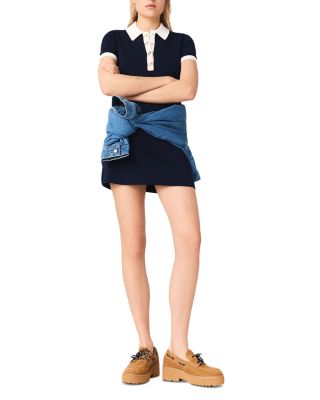 Contrast Trim Polo Dress