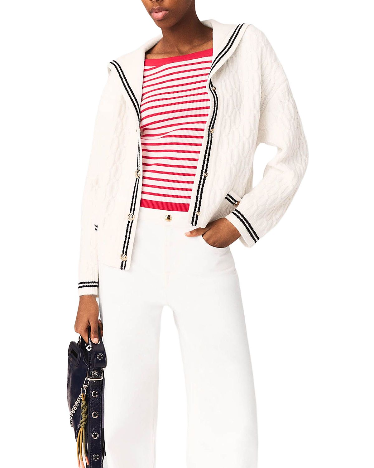 Maje Cable Knit Cardigan