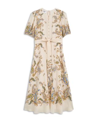 Petites Alma Silk Paisley Dress