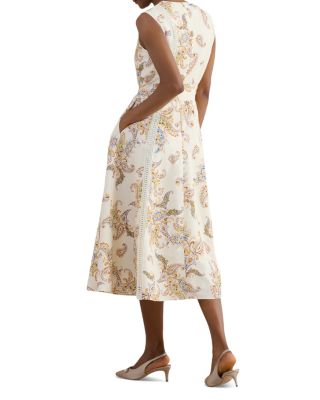 Petites Uma Paisley Tie Waist Dress