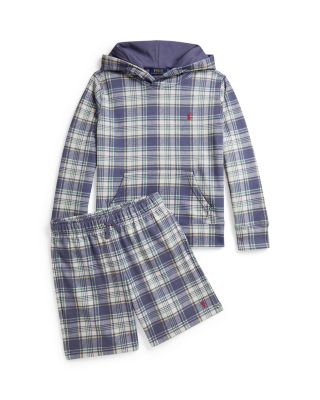 Boys' Plaid French Terry Hoodie & Shorts - Big Kid