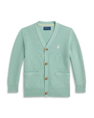 Boys' Mesh Knit Cotton V Neck Cardigan - Little Kid