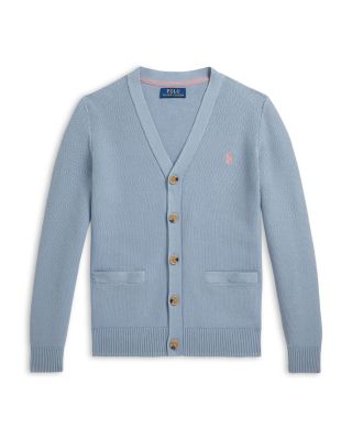 Boys' Mesh Knit Cotton V Neck Cardigan - Little Kid, Big Kid