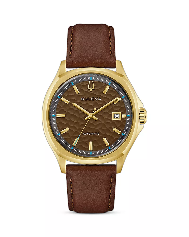 Bulova Tony Bennett Nyc Brown Strap Watch, 39mm
