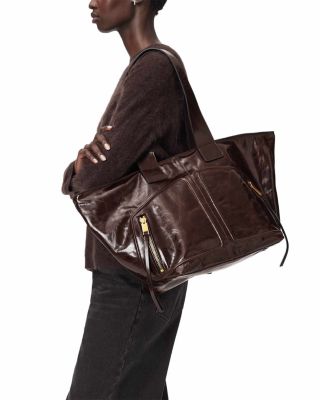 Jean Rey Large Leather Tote Bag