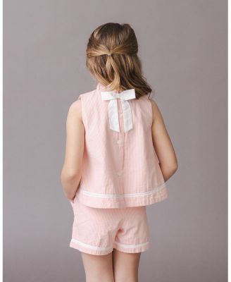Girls' Organic Ruffle Neck Seersucker Top - Little Kid, Big Kid