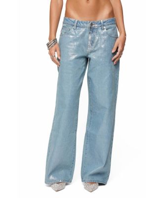  Jenney Shiny Low Rise Baggy Jeans