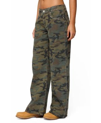  Quincy Studded Low Rise Baggy Jeans