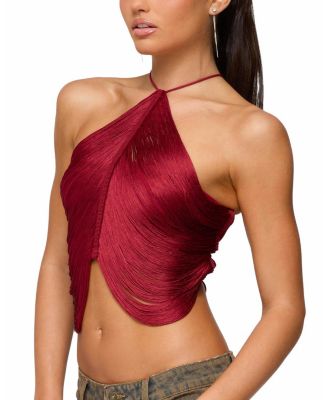 Hara Fringed Crisscross Backless Top