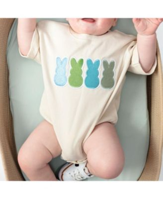 Boys' Peeps Embroidered Patch Easter Short Sleeve Romper - Baby