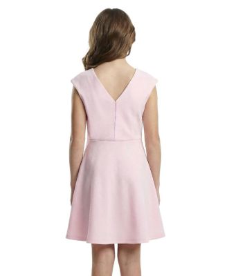  Textured Girls' Cap Sleeve Dress in Longer Length - Big Kid