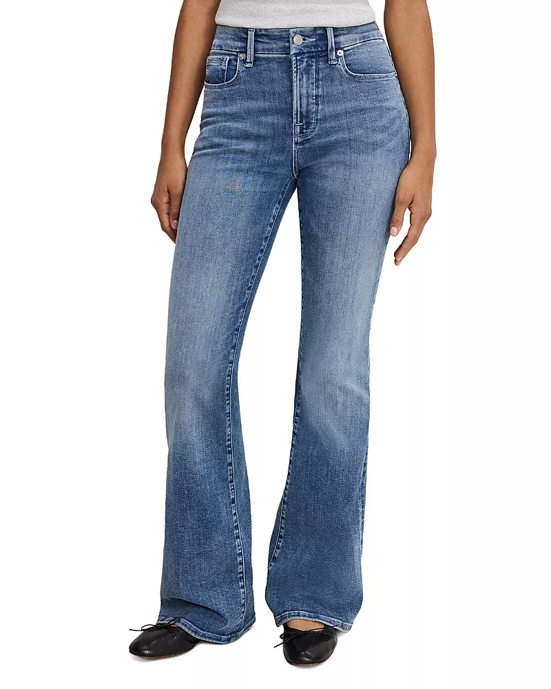Good American Good Legs Flared Jeans in Indigo1154