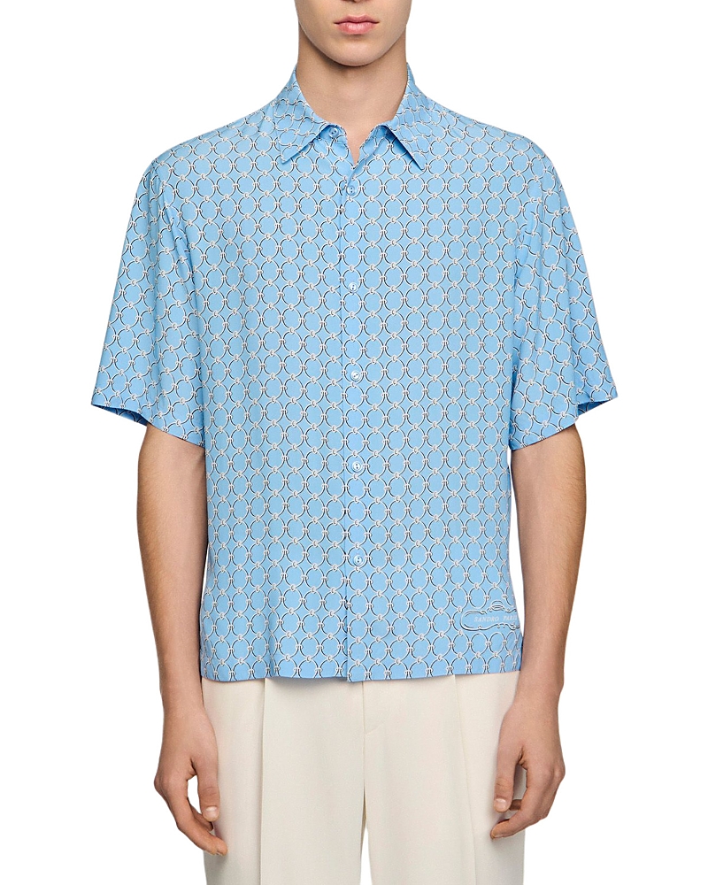 Sandro Link Print Loose Fit Shirt · Small