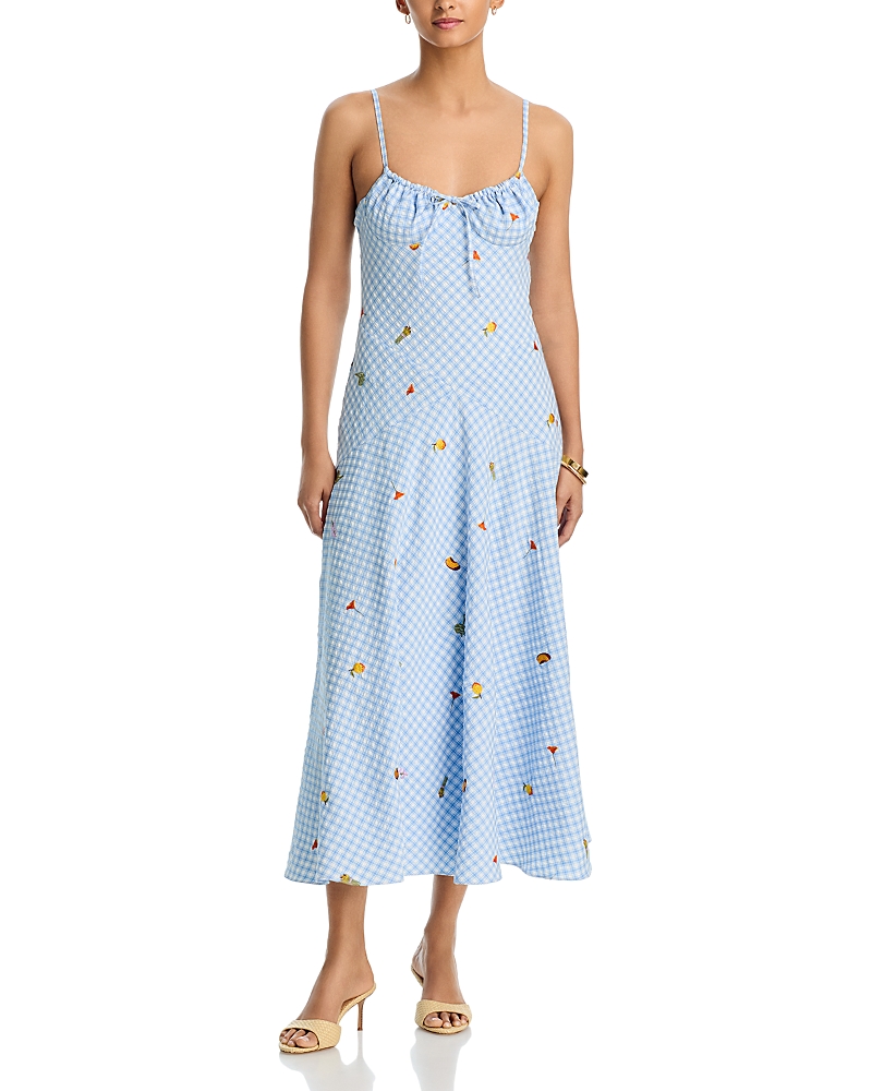 Aqua Check Maxi Dress - Exclusive