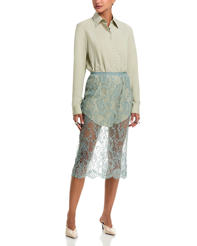 Acne Studios Lace Layered Shirt Dress