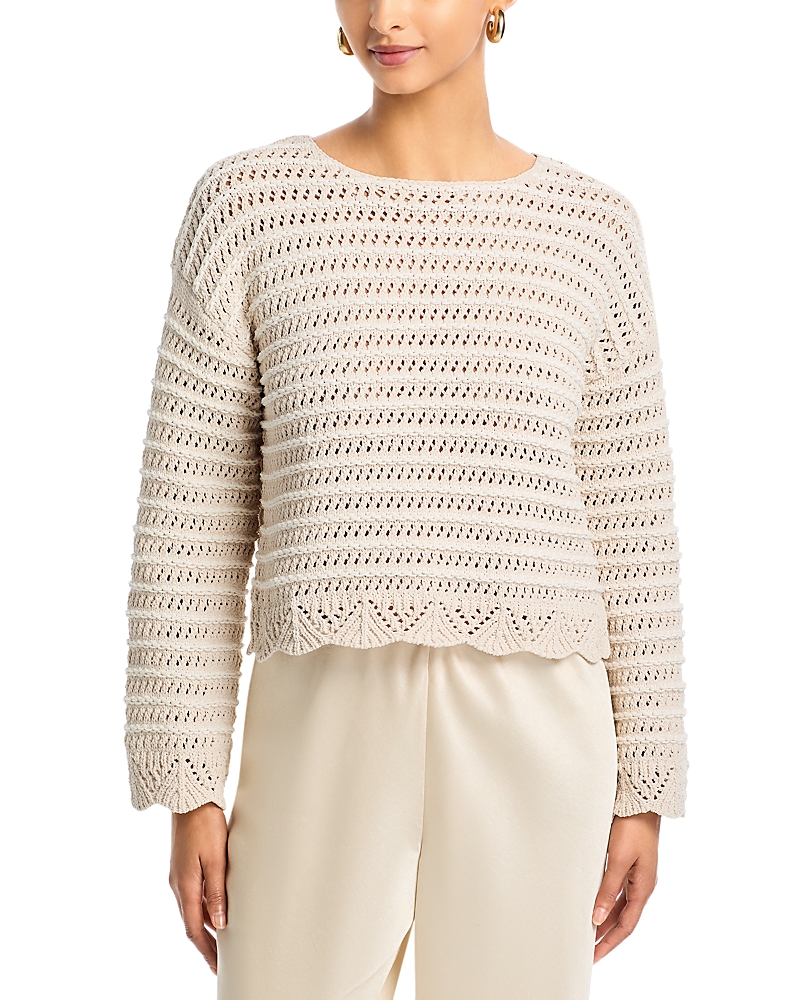 Aqua Pointelle Crewneck Sweater - Exclusive
