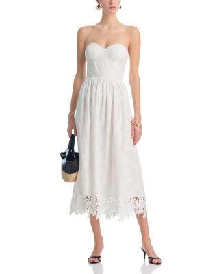 Lace Bottom Bustier Midi Dress - Exclusive