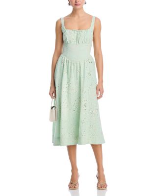 Embroidered Paisley Tie Front Midi Dress - Exclusive