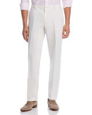 Linen & Cotton Twill Drawstring Trousers with Elasticated Waistband