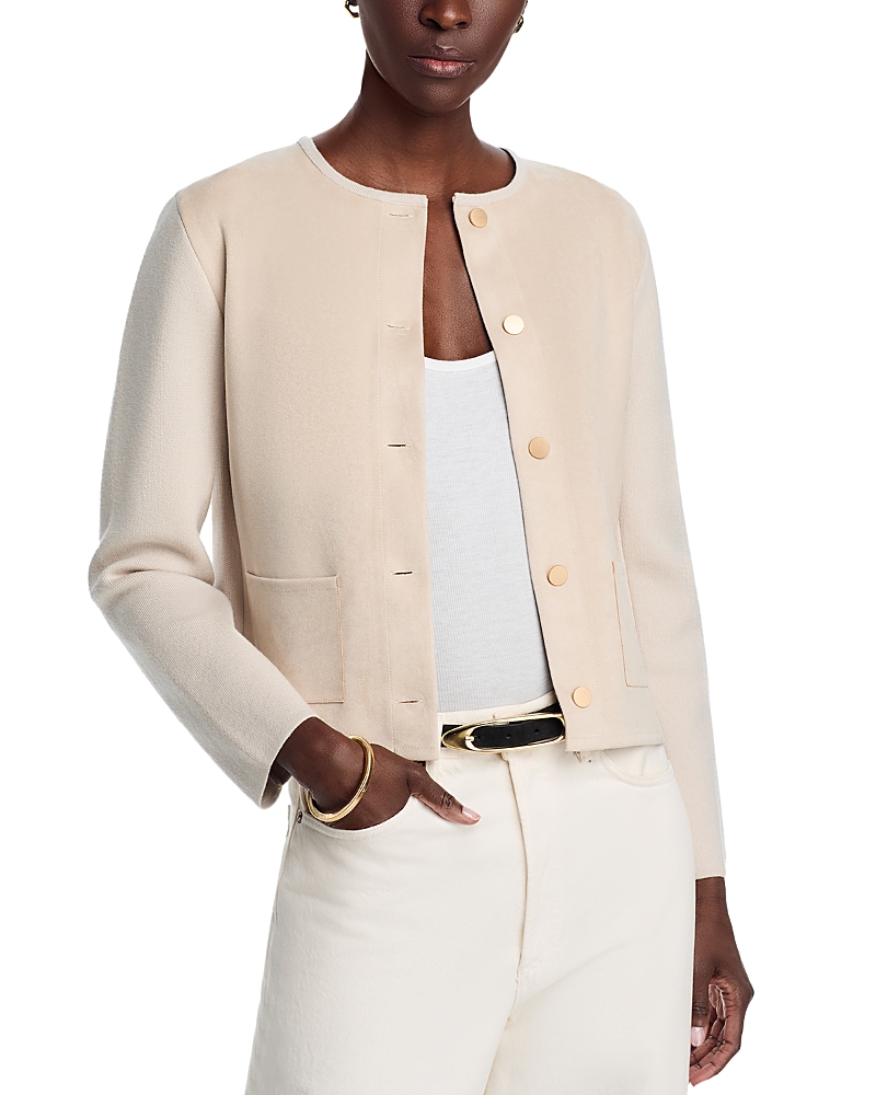 Sioni Faux Suede Button Front Jacket