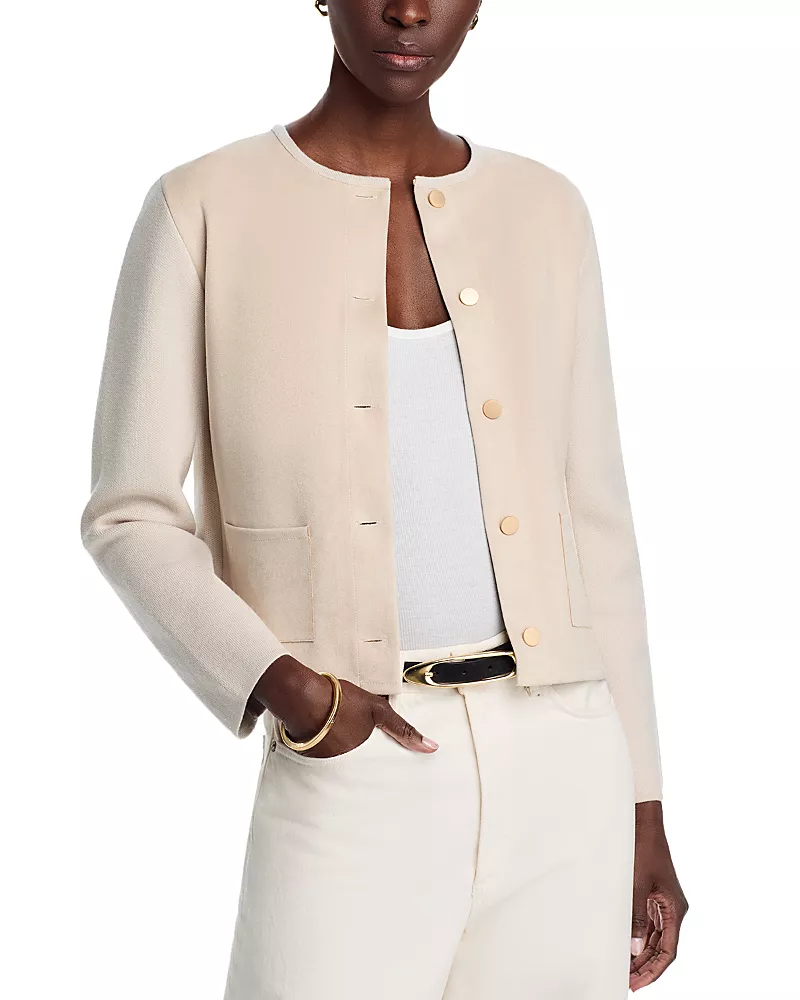Sioni Faux Suede Button Front Jacket