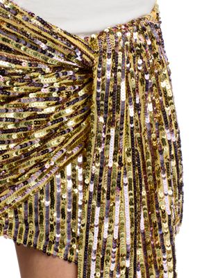 Wrapped Sequinned Mini Skirt